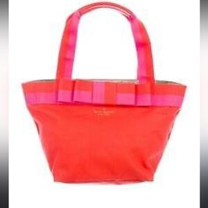 Kate Spade New York Barrow Street Garri Tote Red Pink Nylon EUC